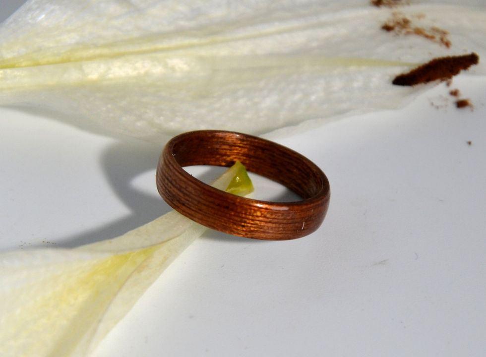 Miniature : Bague en bois , alliance,  anneau en bois Acajou