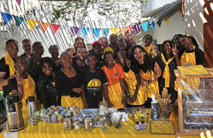 NGO members under Umbrella Initiatives at the BIO-MARKET for the first fundraising coffee shop, with Faith Abled Foundation participating in the event