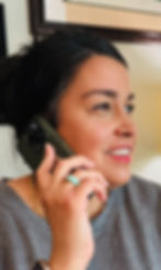 Woman smiling on phone call