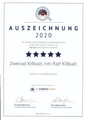 Zweirad Kißkalt Auszeichnung 2020