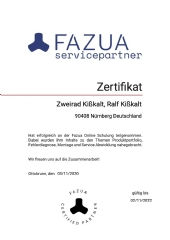 Fazua Zertifikat