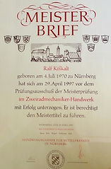 Meisterbrief Ralf Kisskalt