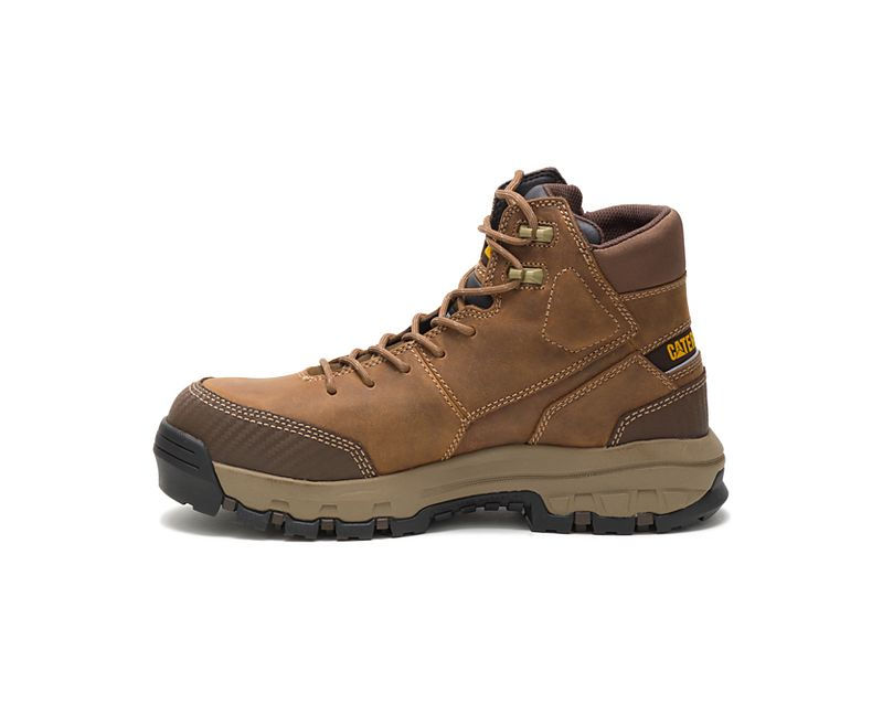 CATERPILLAR COMPOSITE TOE WORK BOOT WATERPROOF DEVICE DARK BEIGE P90793