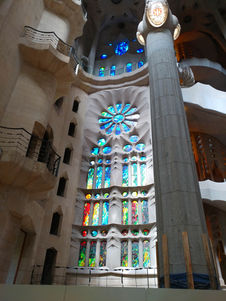 Church stained glass in Barcelona, Spain