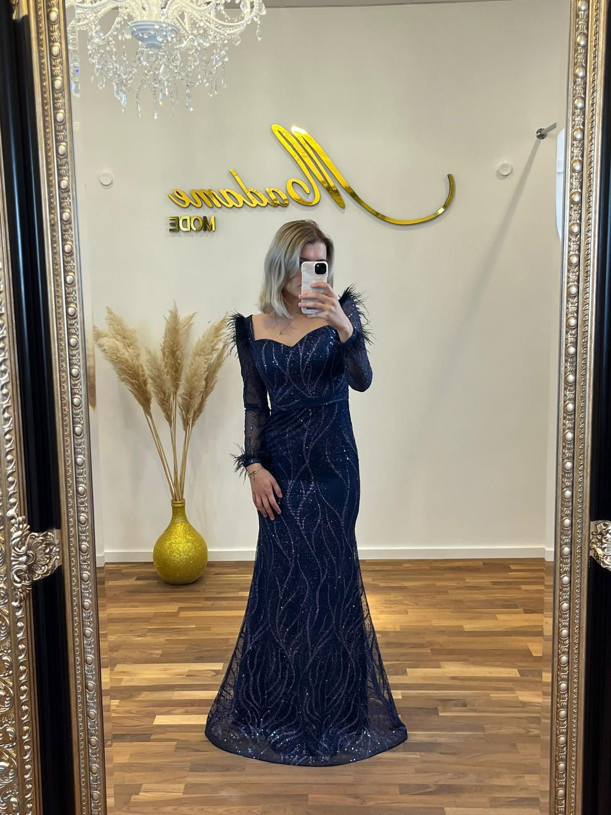 Paillettenkleid Dunkelblau