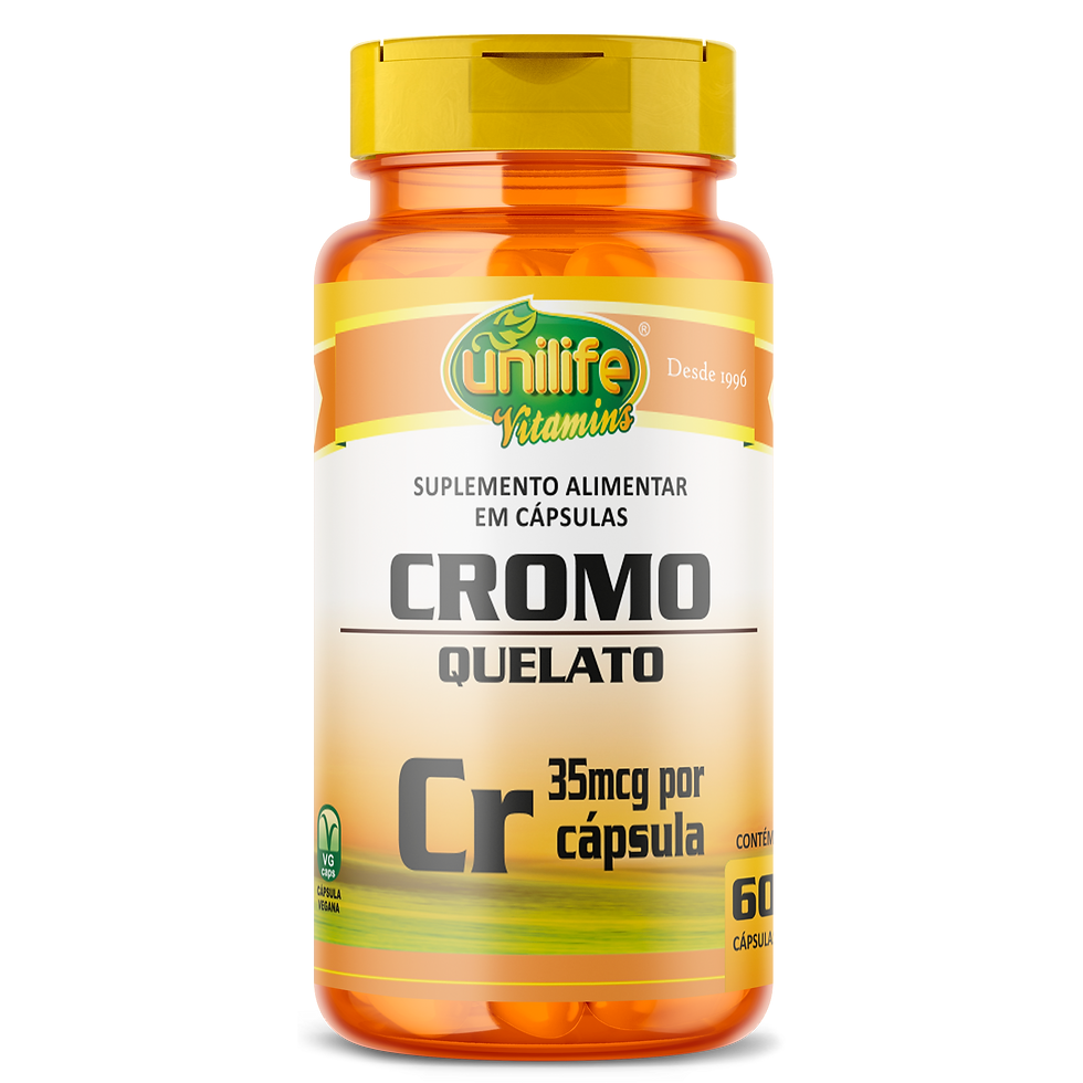 Cromo Quelato em cápsulas 500 mg | Unilife