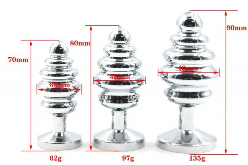 縮圖：Thread Crystal Diamond Aluminum Alloy Steel Hard Anal Plug - Medium Size 8cm