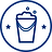Blue bucket graphic in circle