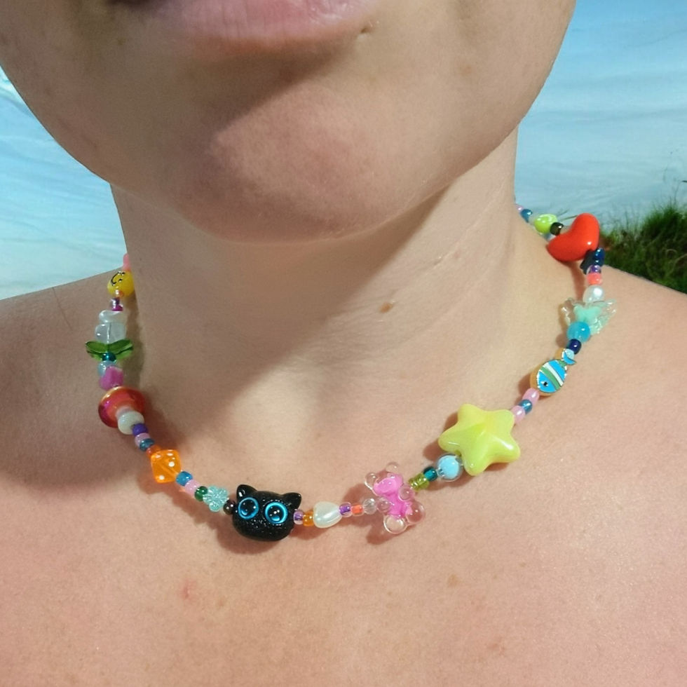 Thumbnail: Y2K Funky Beaded Choker with Mismatched Beads