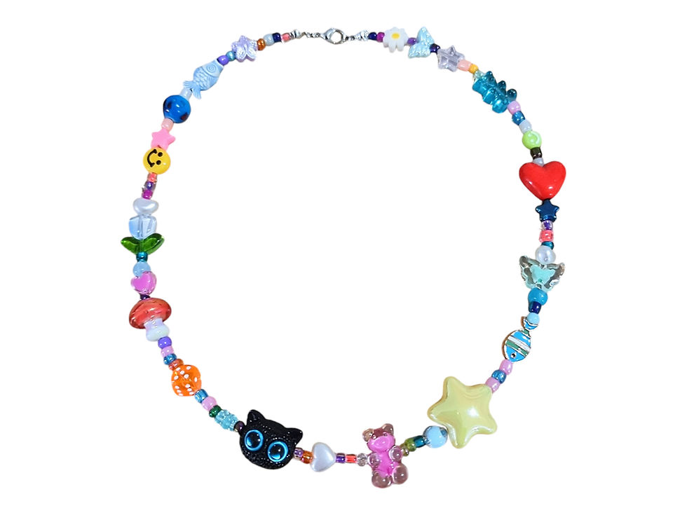 Thumbnail: Y2K Funky Beaded Choker with Mismatched Beads