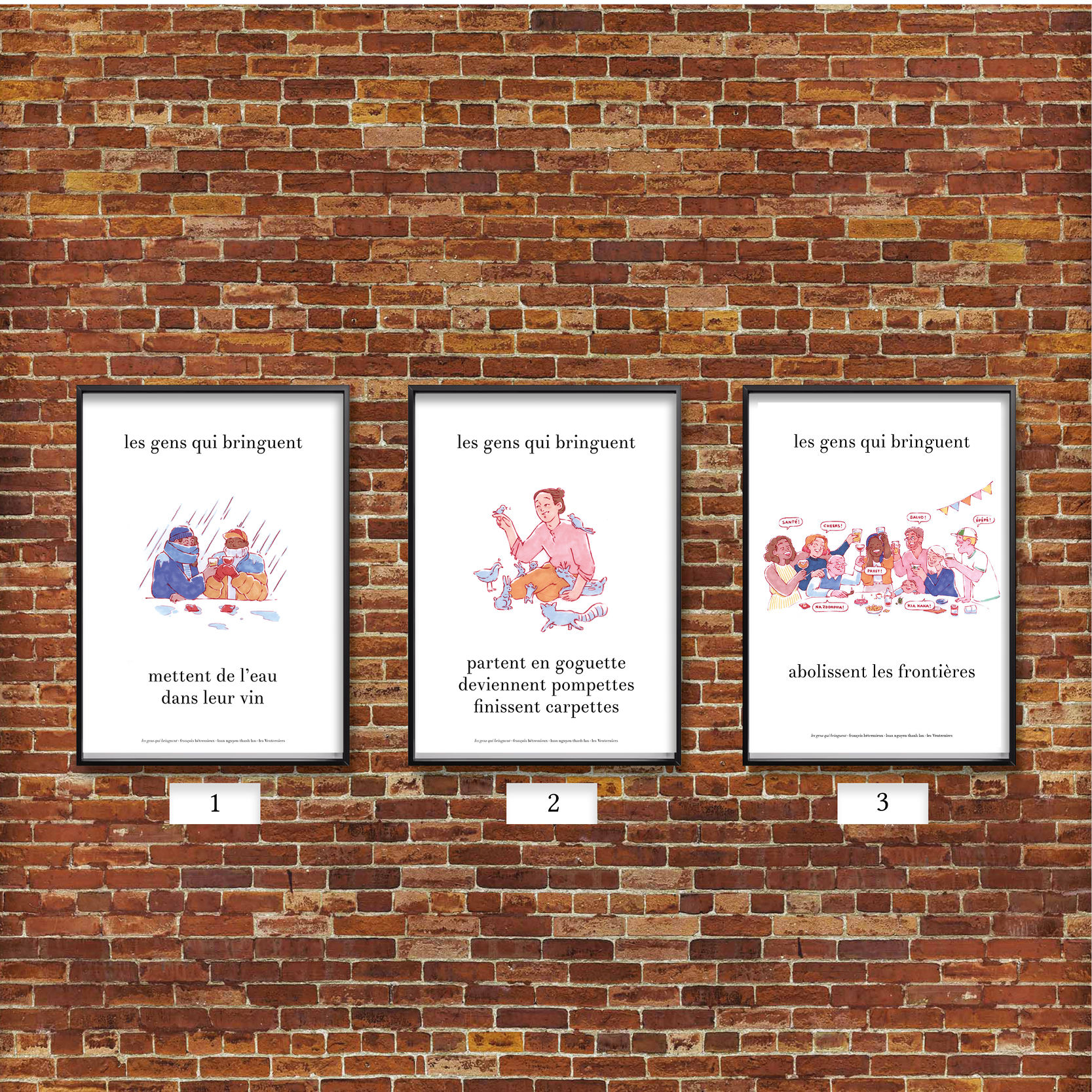 Affiches "les gens qui bringuent"