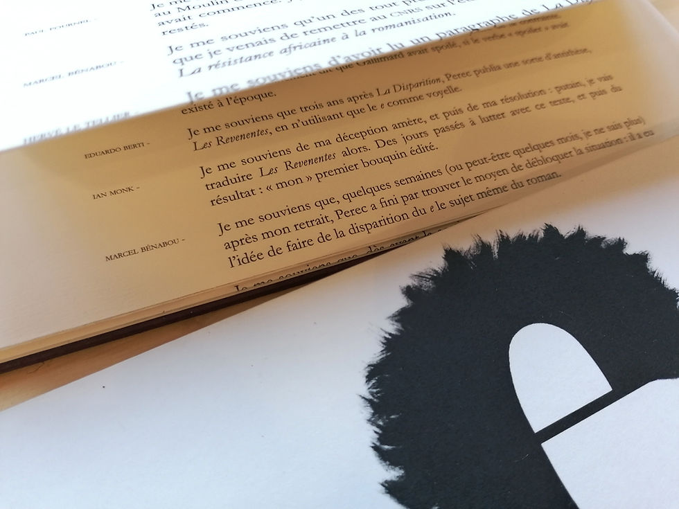 Miniature : Je me souviens de La Disparition - l'Oulipo