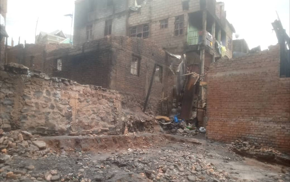 Kadutu : 20 maisons calcinées et 66 familles sont sans abris suite à l’incendie au quartier Mosala