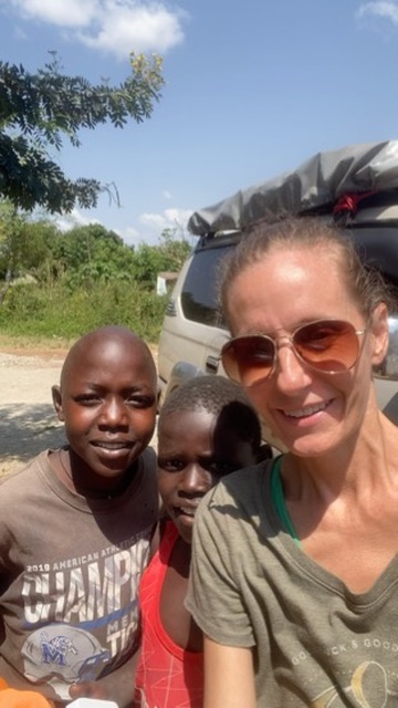 Kelly with one of the kids