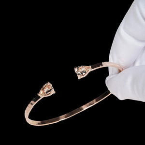 Rose gold bracelet with light golden morganite in a teardrop shape