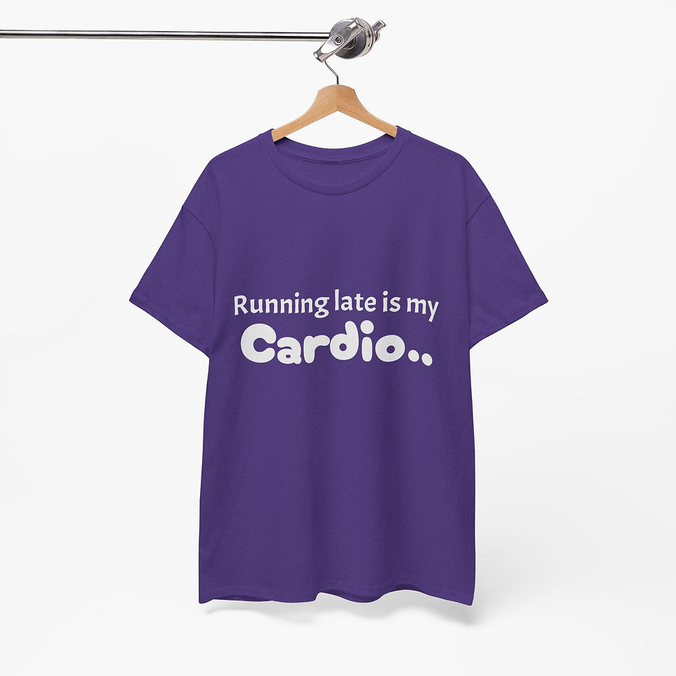 Thumbnail: Funny Unisex Cotton Tee - Running Late is My Cardio