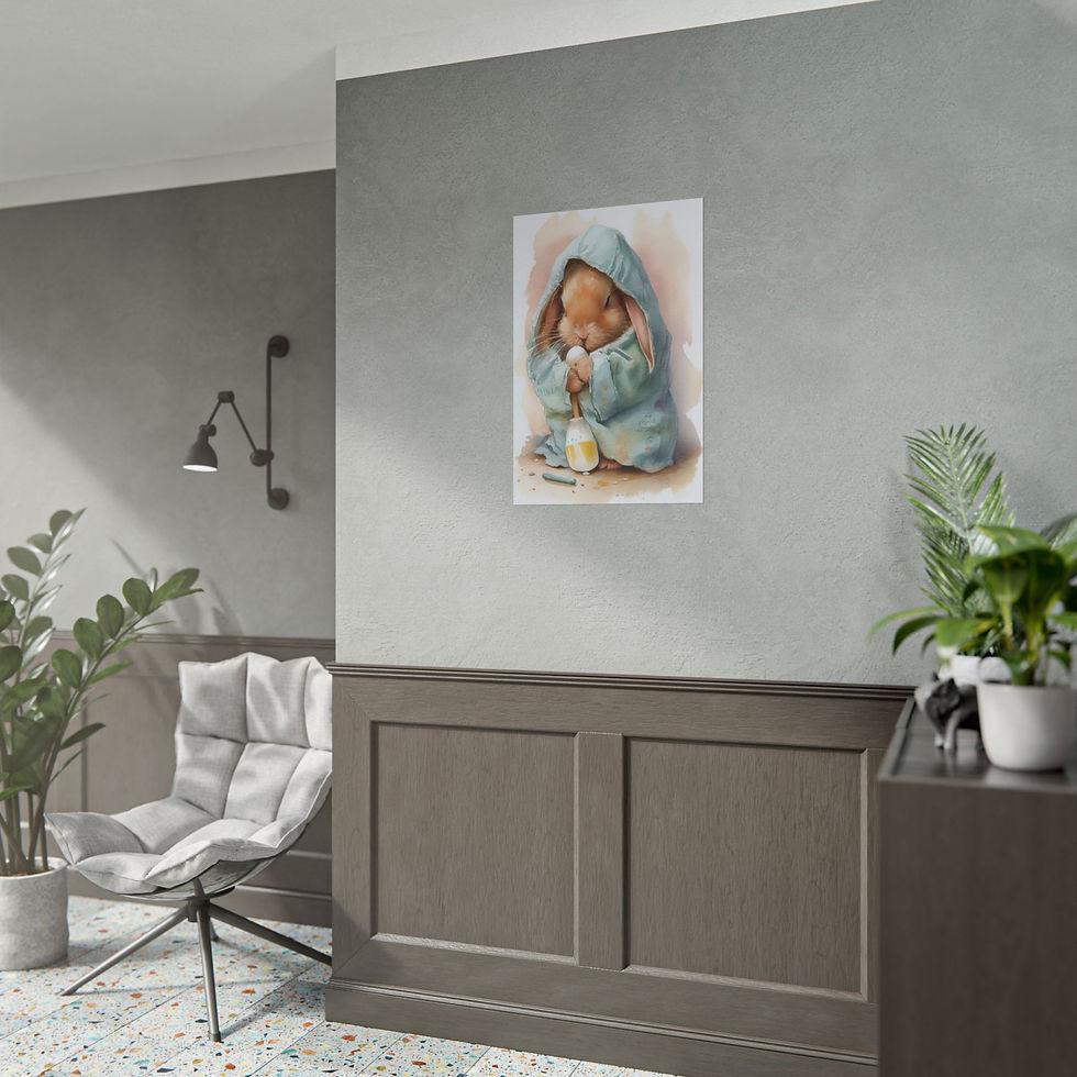 Thumbnail: Watercolor Easter Bunny 2 - Rolled Poster