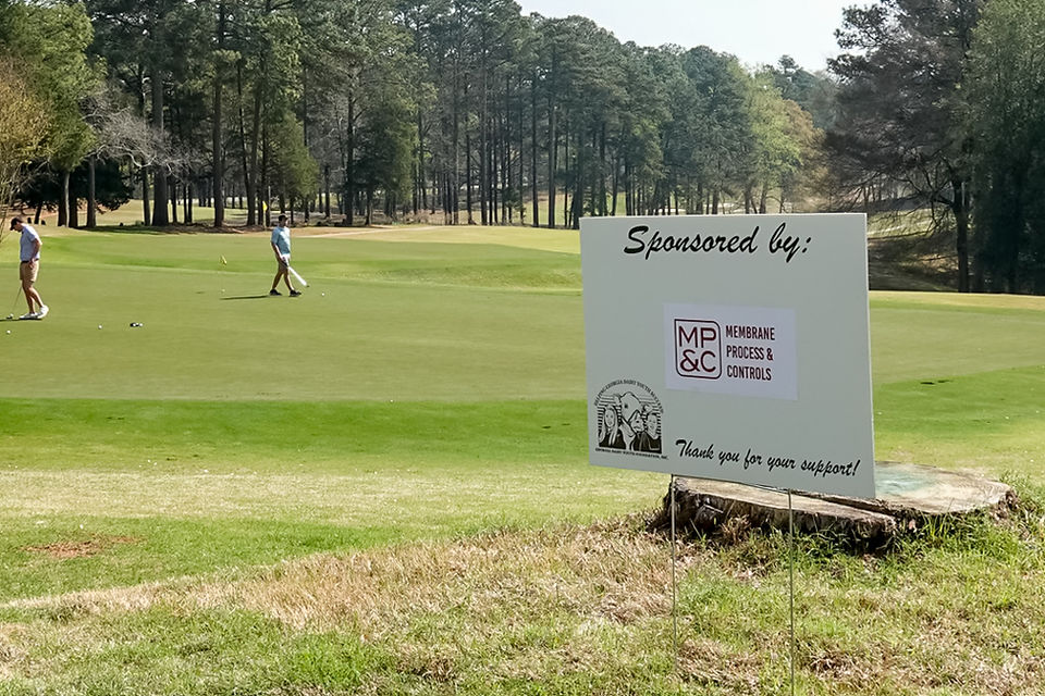 Membrane Process and Controls - Georgia Dairy Youth Foundation Golf Tournament - Sponsor sign on golf course