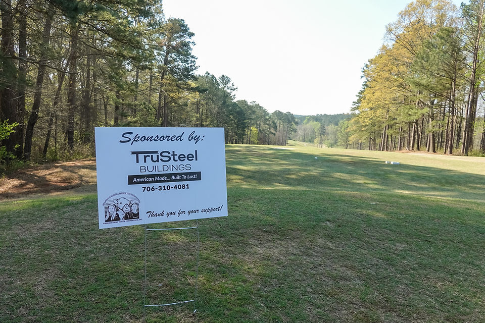 TruSteel Buildings - Georgia Dairy Youth Foundation Golf Tournament - Sponsor sign on golf course
