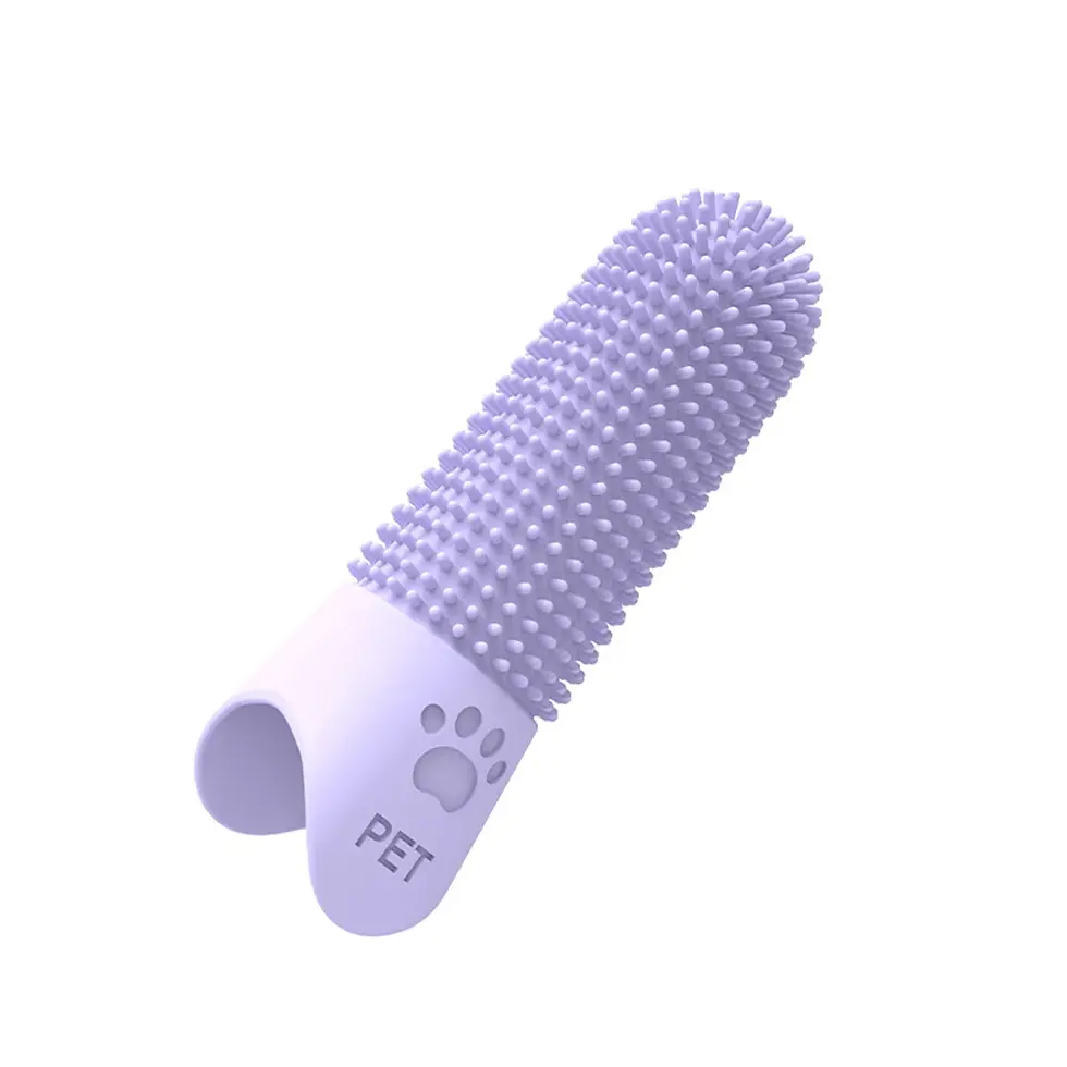 Thumbnail: Pet Silicone Finger Toothbrush – Soft Finger Tips for Cats & Dogs
