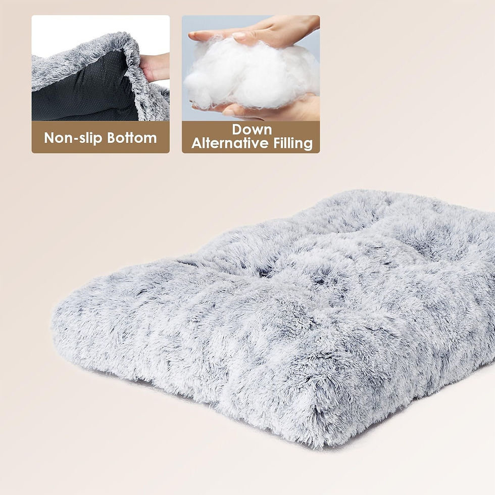 Thumbnail: Plush Dog Bed Calming Cushion Mat – Washable Pet Bed for Dogs & Cats