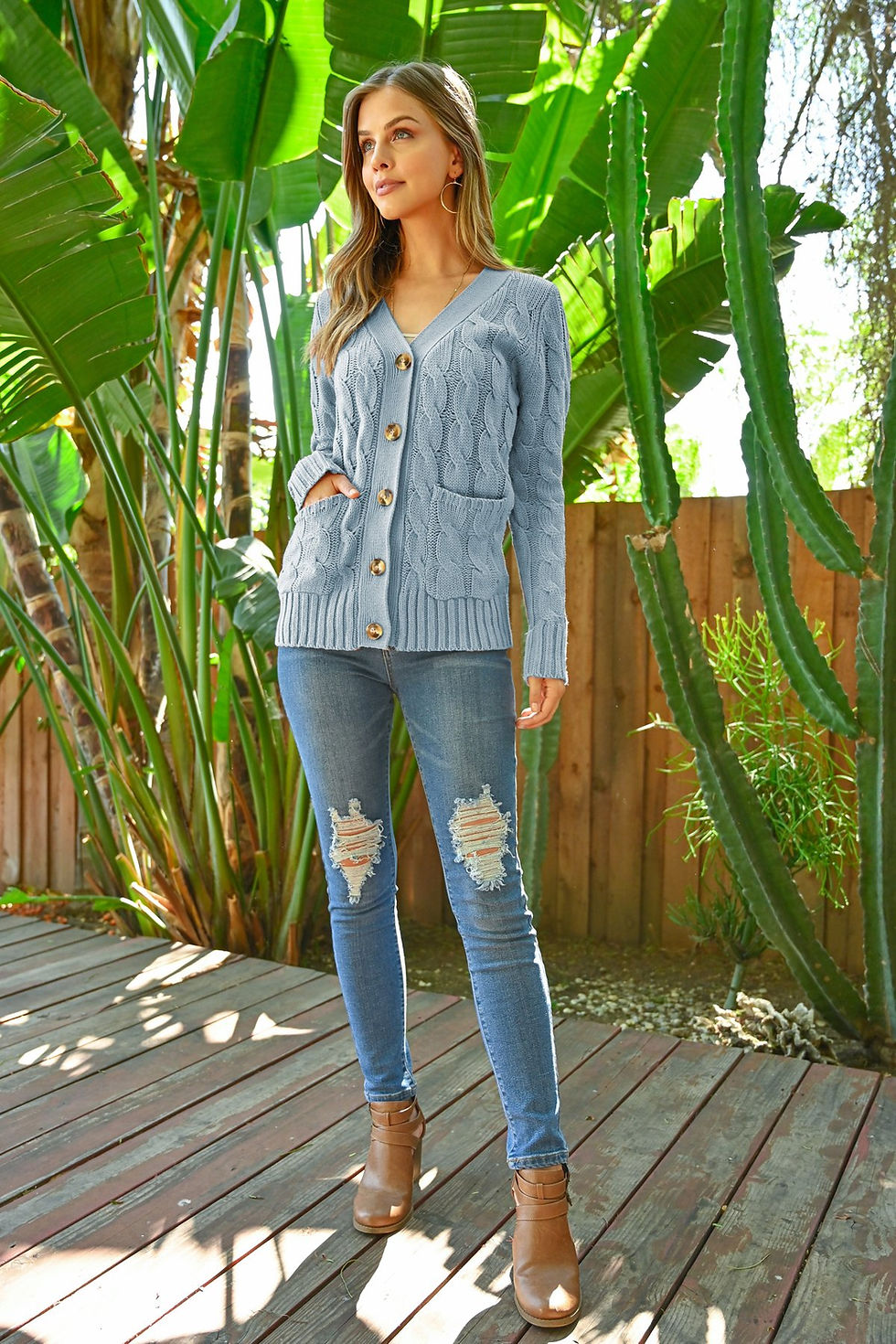 Thumbnail: Card-AGAIN Cable-Knit Sweater