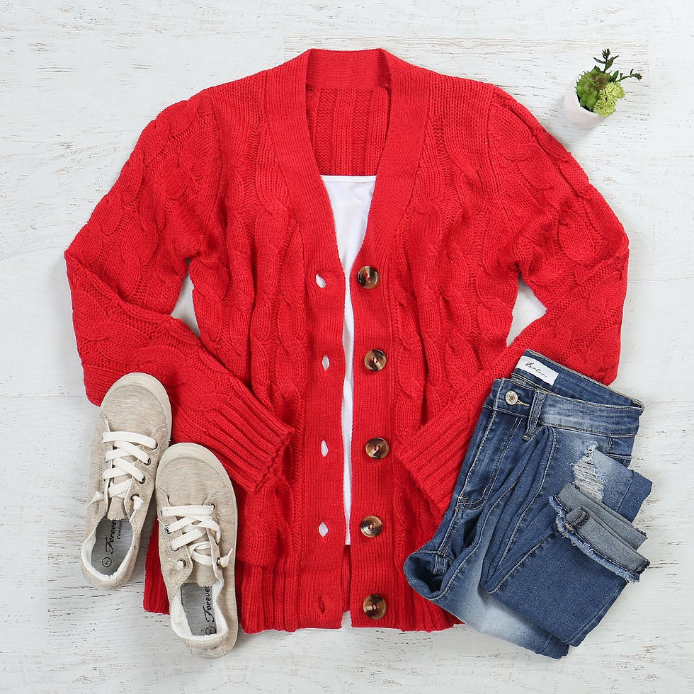 Thumbnail: Card-AGAIN Cable-Knit Sweater