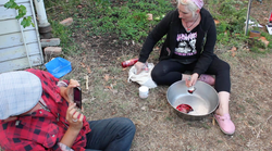 Gushi and Eleven mixing fake blood