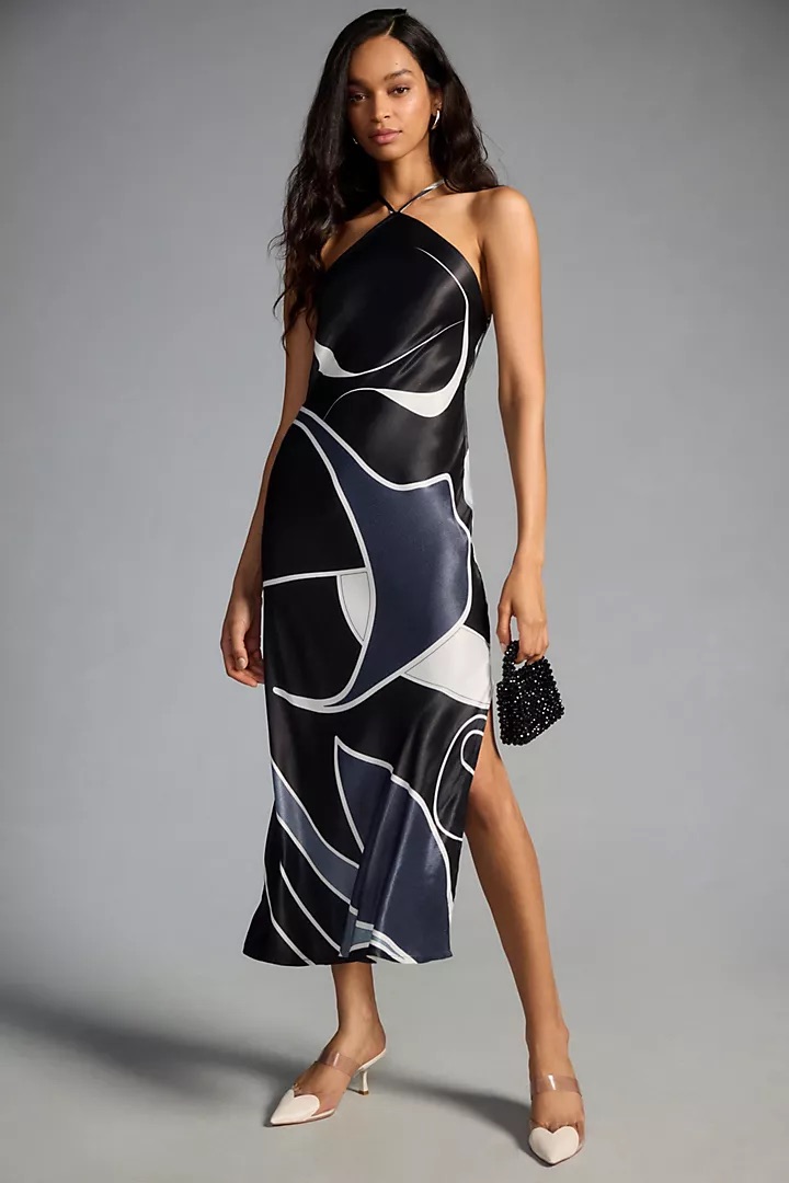 Anthropologie-Conditions Apply Open-Back Halter Slip Dress