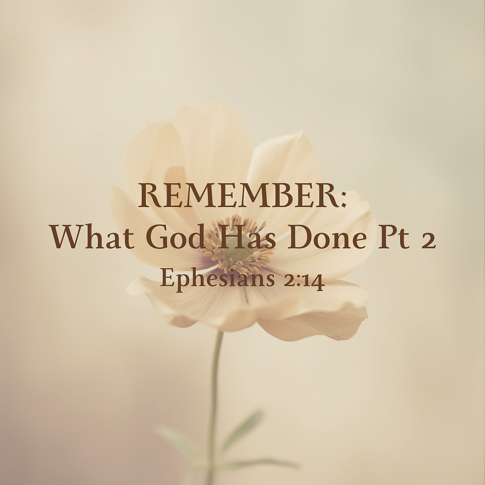 Remember: What God Has Done Pt 2