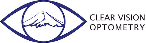 Clear Vision Optometry logo with an eye and mountain