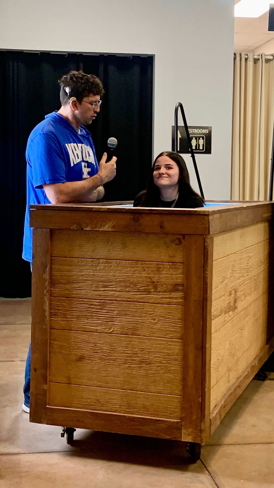 Kelcie Wixom is baptized by Jeff Bracken!