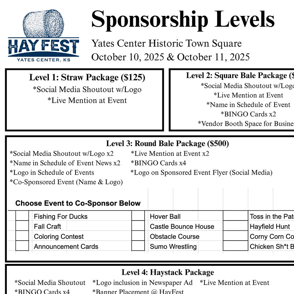 2025 HayFest Sponsorship Opportunities