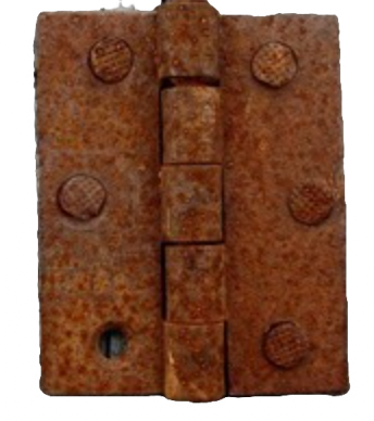 Rusty door hinge