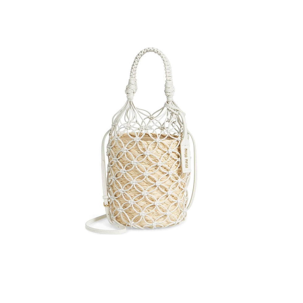 MIU MIU 'Straw and Mesh Bucket Bag' - $ 1,550