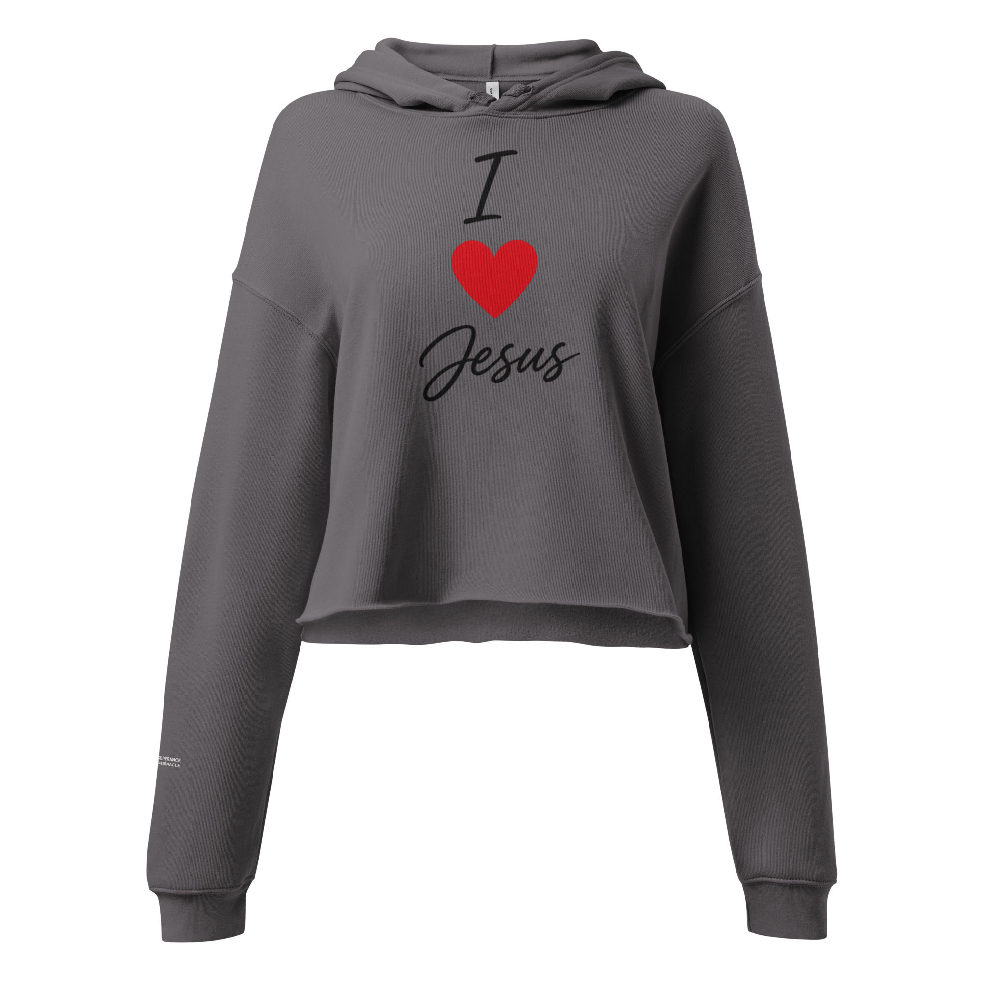 I Love Jesus Crop Hoodie w Logo
