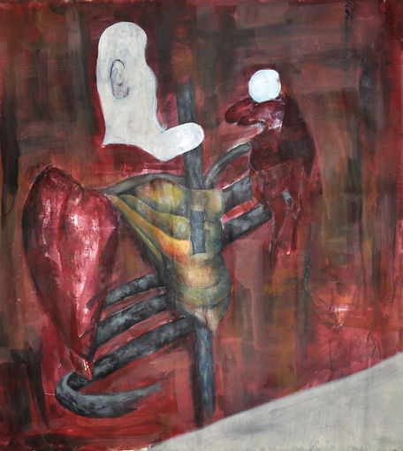 Building It up Slowly 2020 Acrylic, Soft Pastel, Charcoal on Canvas 158cm x 56cm.jpg