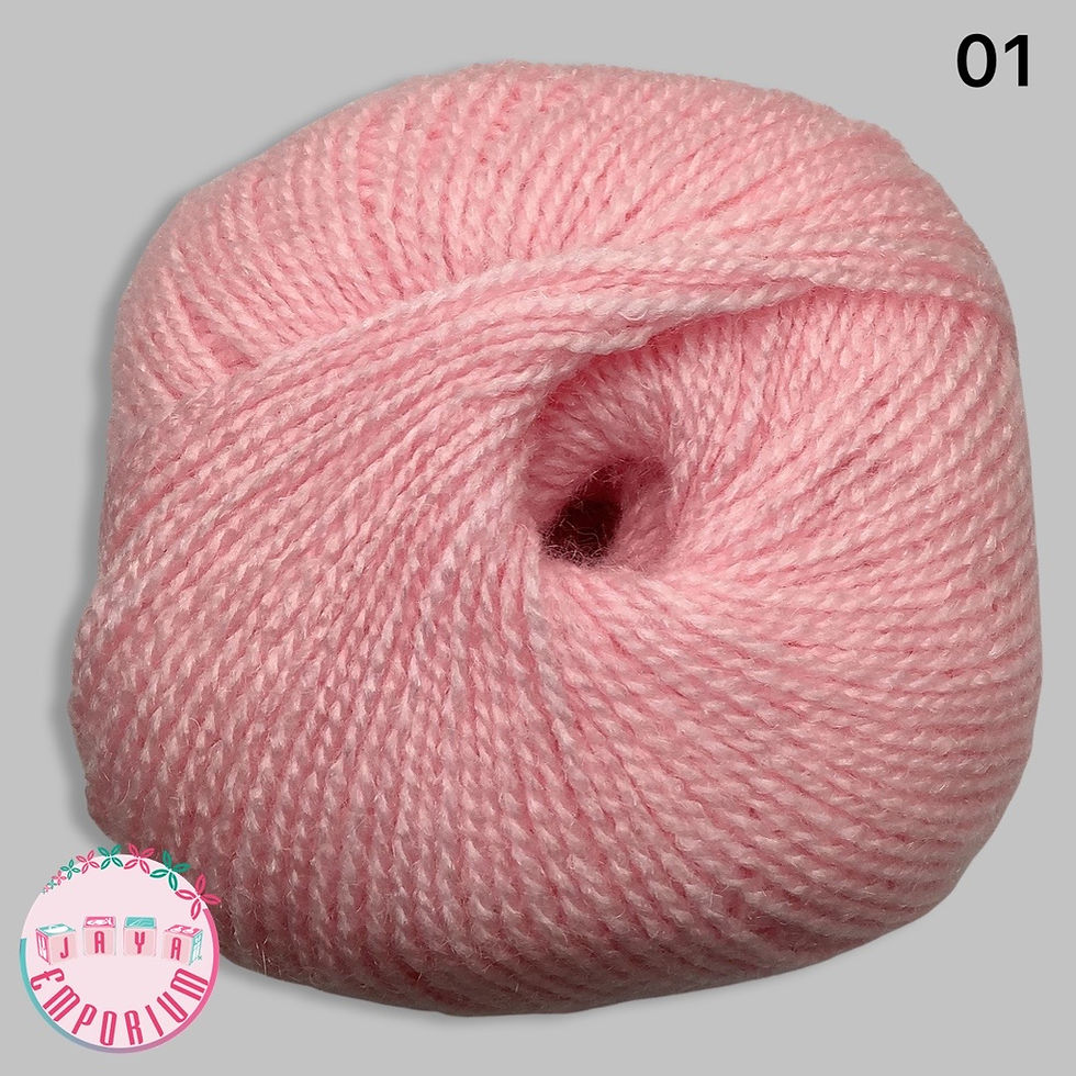 Ganga Impression Wool Yarn - Shade: 01 Pink
