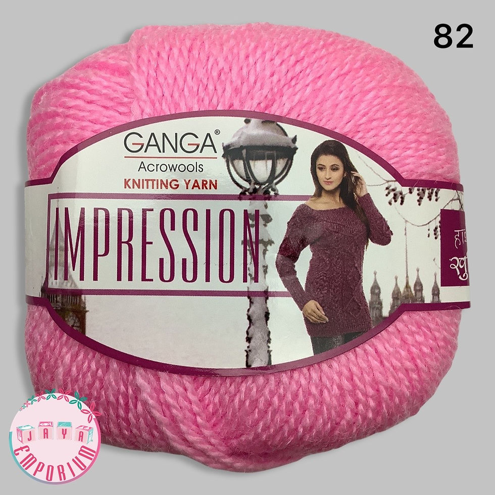 Ganga Impression Wool Yarn - Shade: 82 Pink