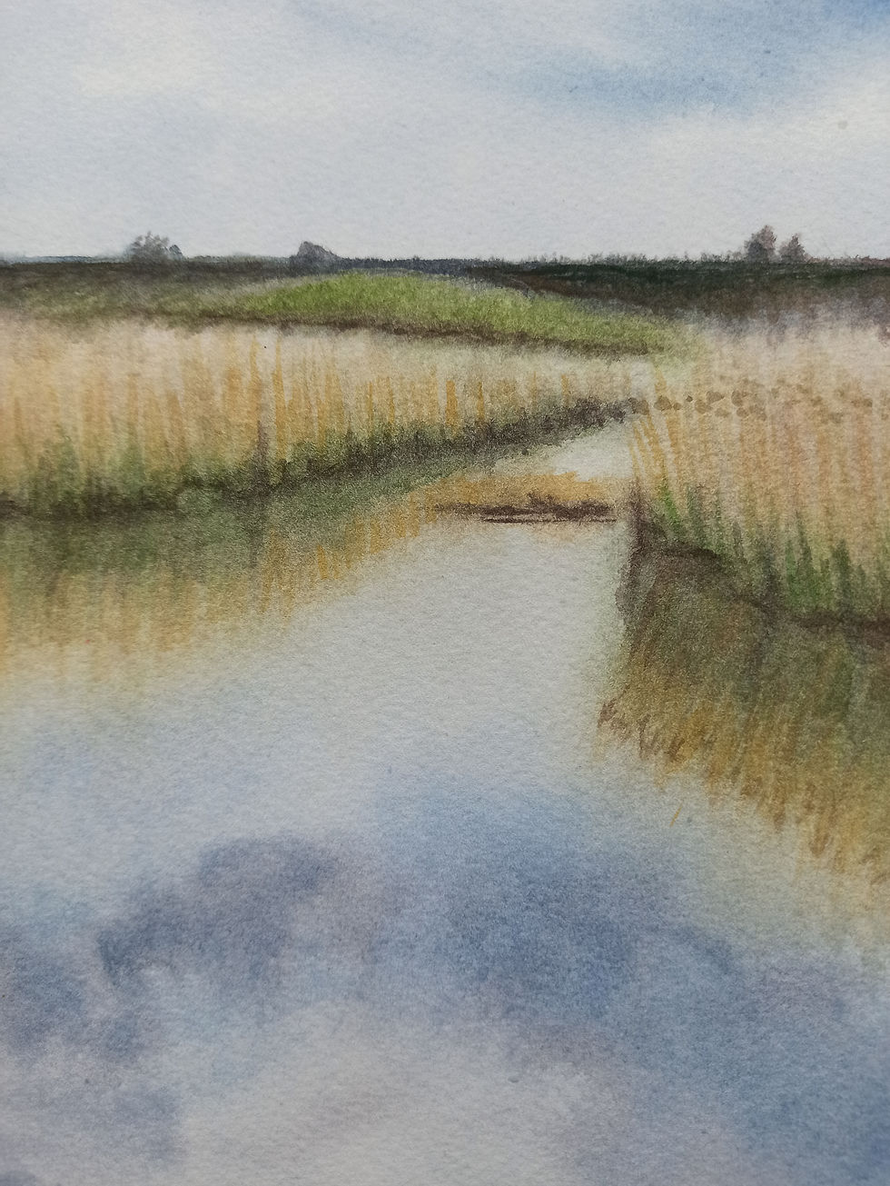 Miniaturbild: Watercolor painting Summer day on the lake