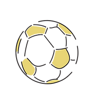 白と黄色のサッカーボール