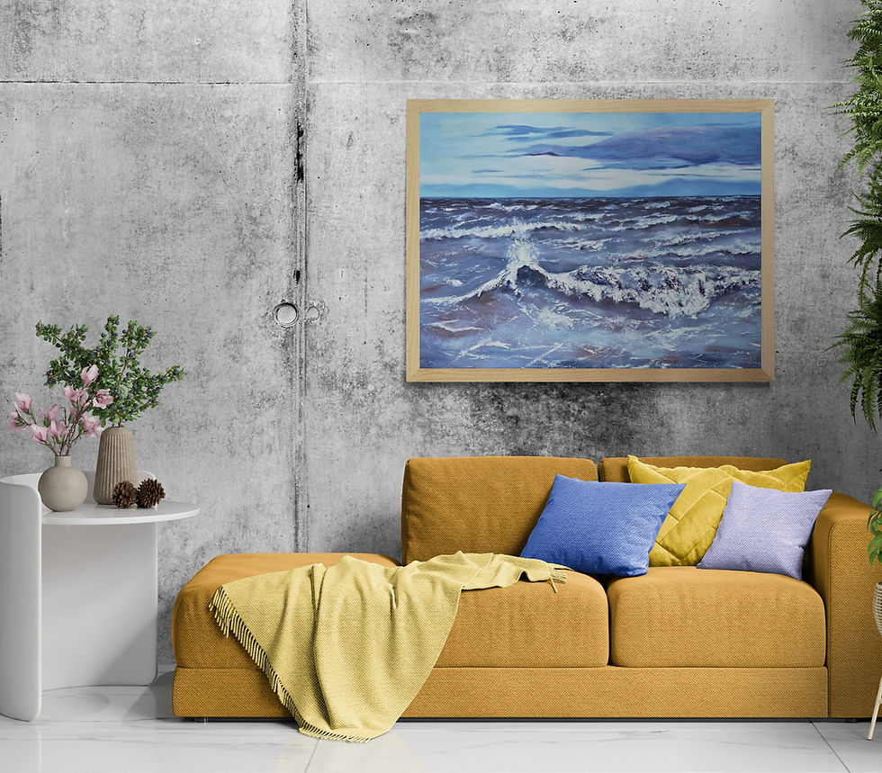 Peinture marine Àme à la mer Oeuvre de mer et ciel contemporaine par l'artiste Annette Cormier