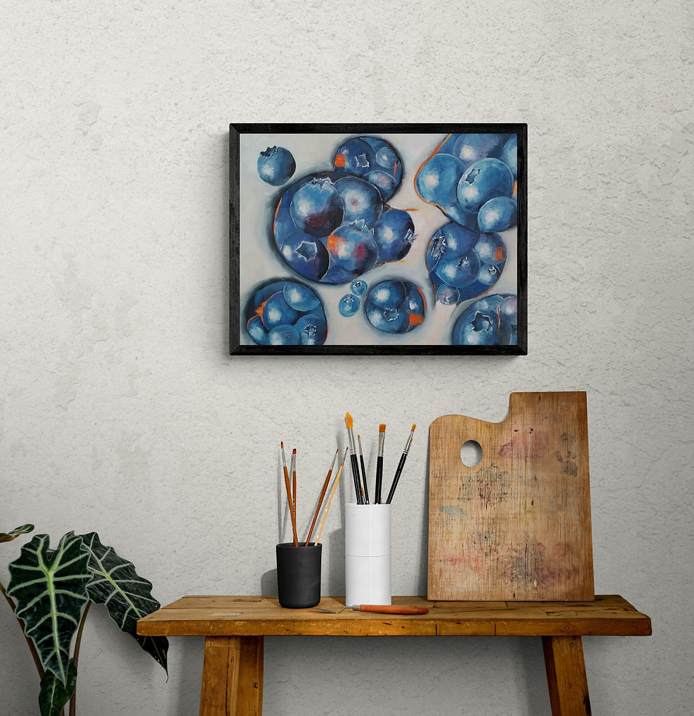 Oeuvre imaginaire de bleuets de l'artiste Annette Cormier