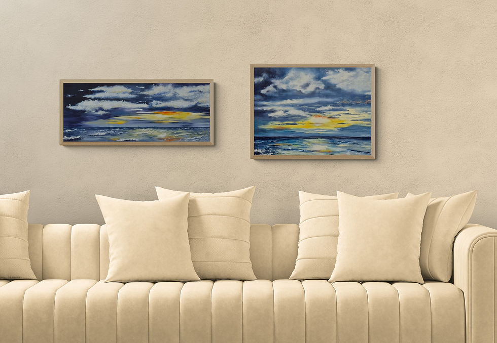 Thumbnail: Oeuvre de l'artiste contemporaine Annette Cormier peinture de mer