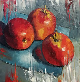 Trio vermillon, huile sur toile,10po x10po x2 ,202072.jpg