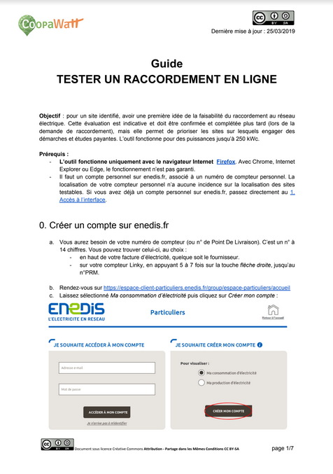 Tester son raccordement, site Enedis