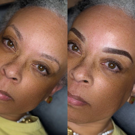 Sparse brows enhanced with ombre shading brows in Kansas City MO