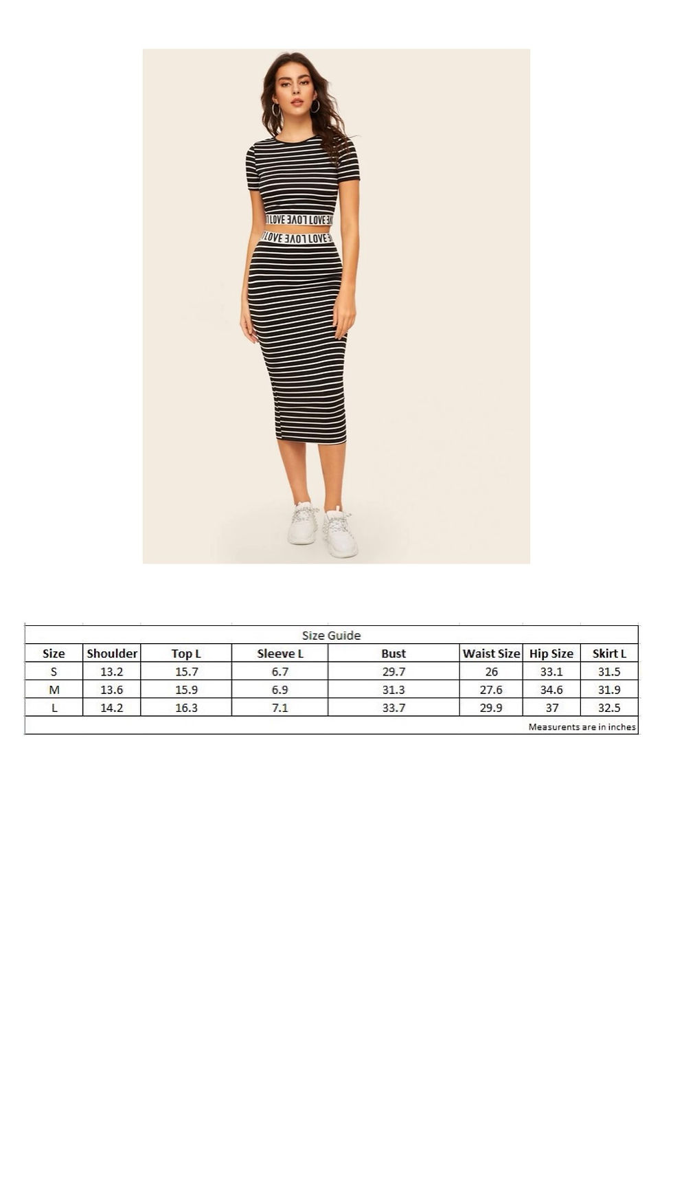 Thumbnail: Love Graphic Striped two piece set