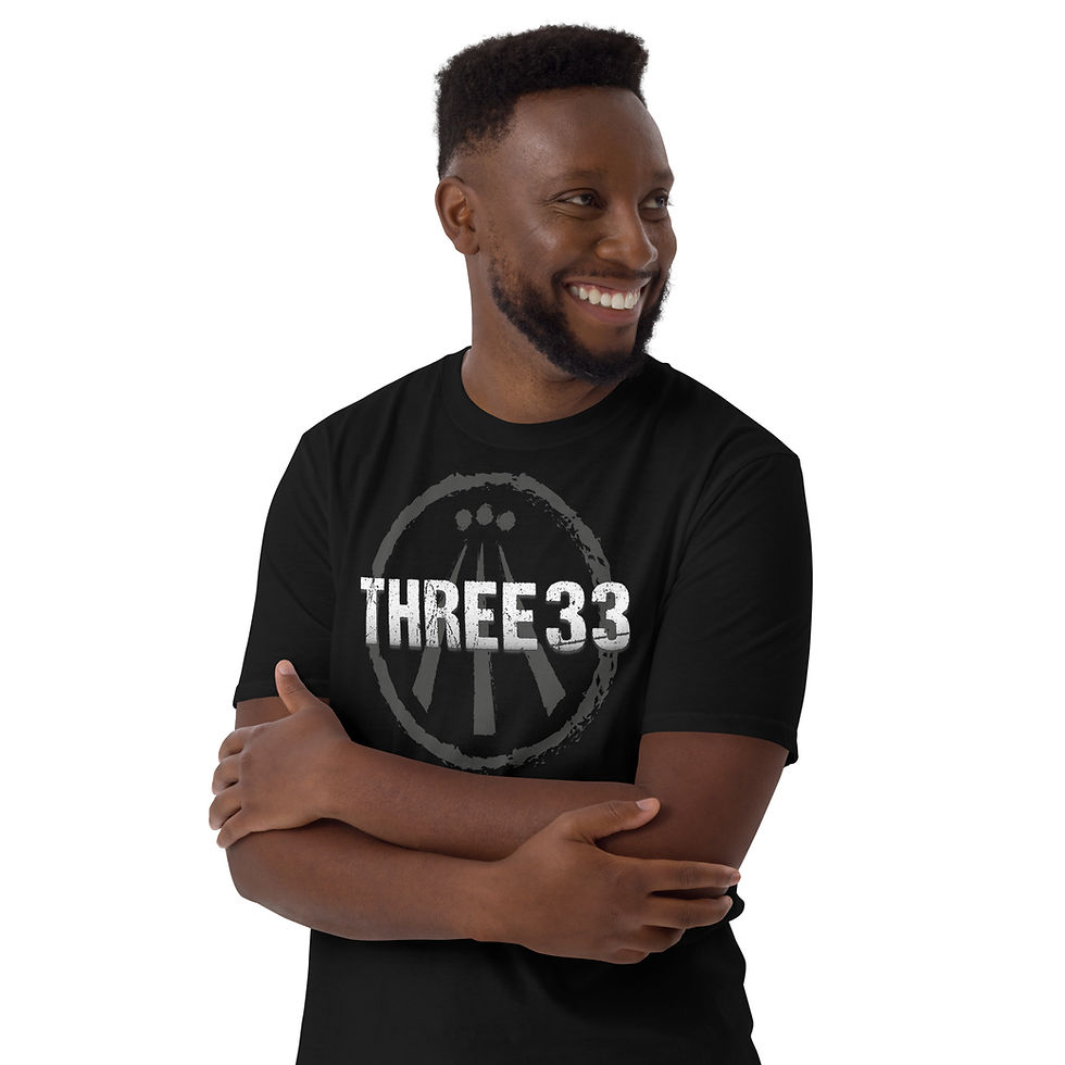 Thumbnail: THREE33 Logo with Awen Short-Sleeve Unisex T-Shirt