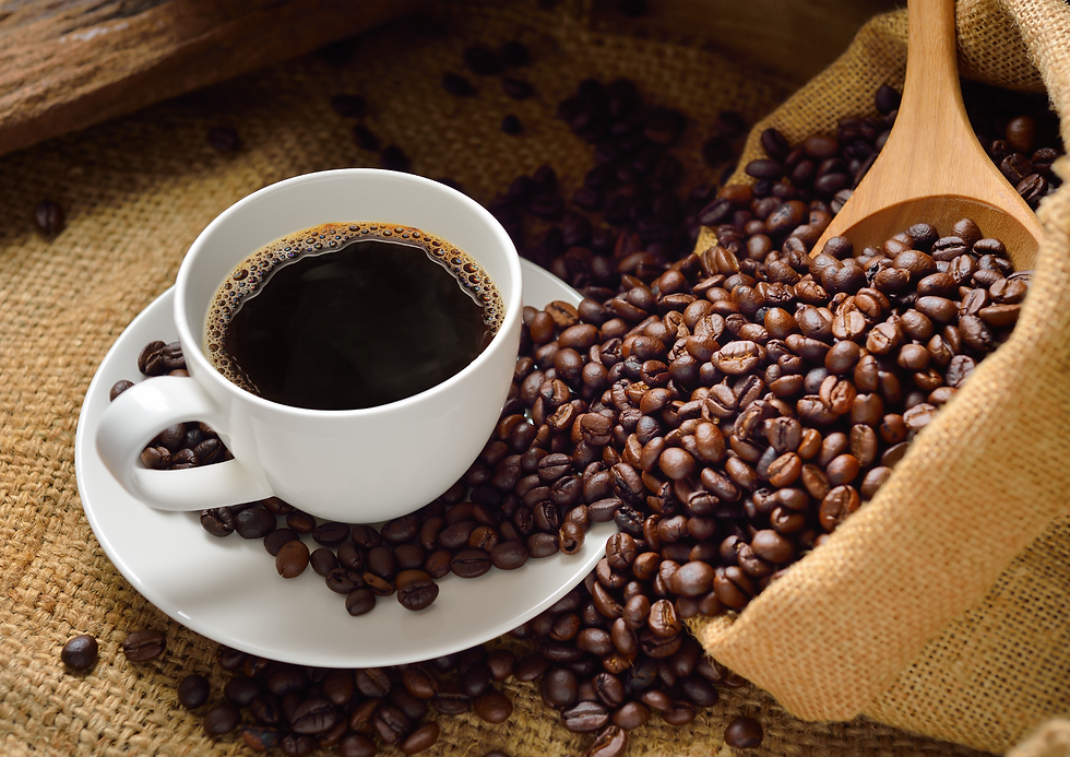Uma xícara de café, referência à cafeína